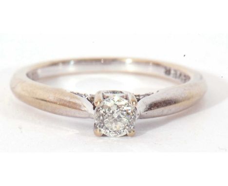 18ct white gold 'Forever' single stone diamond ring, having a solitaire diamond centre, 0.20ct approx, as well as diamond det