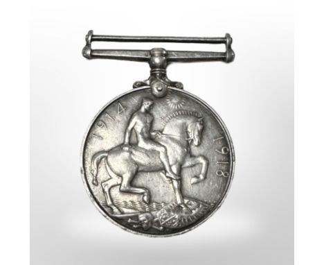 A First World War British War Medal, named to S. S. 100563 J. Wallace, L. STO. R. N.