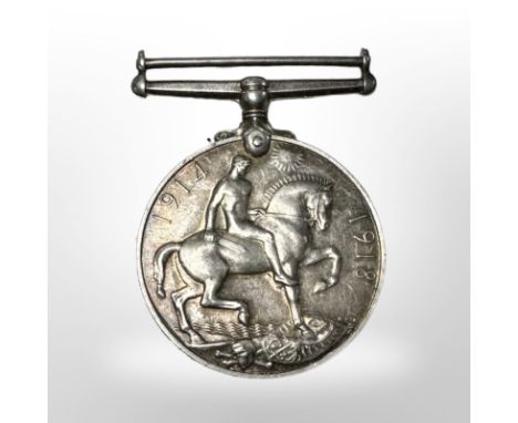 A First World War British War Medal, named to 8-3019 PTE. R. H. Robson, Durham Light Infantry, died 4th May 1915 aged 26 year