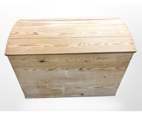 A modern pine dome topped trunk, width 68cm. 