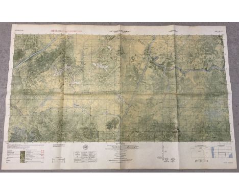 A Vietnam War era US army pictograph map, dated 1965.  