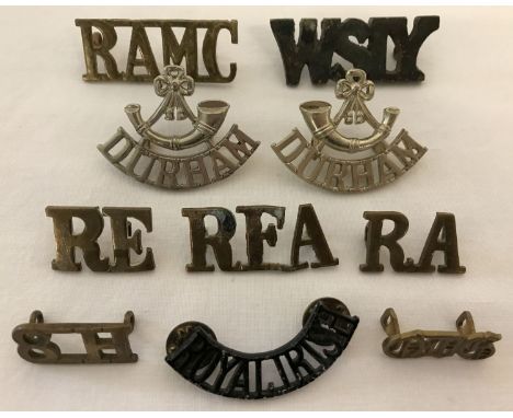 A collection of 10 assorted British Army shoulder titles.  