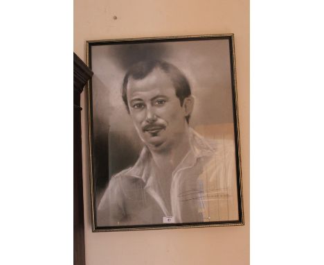 A FRAMED AND GLAZED CHARCOAL STUDY OF A GENTLEMAN TOGETHER WITH A PENCIL PORTRAIT STUDY OF CHILDREN AND MASONIC INTEREST ROYA