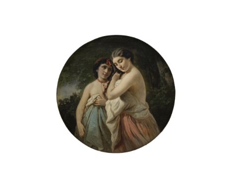 Grund, JohannWien 1808 - Baden-Baden 188741 x 41 cmVor dem Bad. Öl/Lwd., unten rechts signiert und datiert 1864.Stuttgarter P