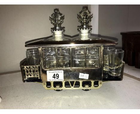 A vintage musical San Francisco tram drinks decanter tantalus