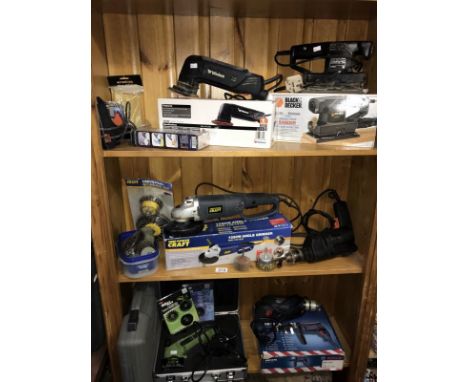 3 shelves of various used hand tools (untested) 