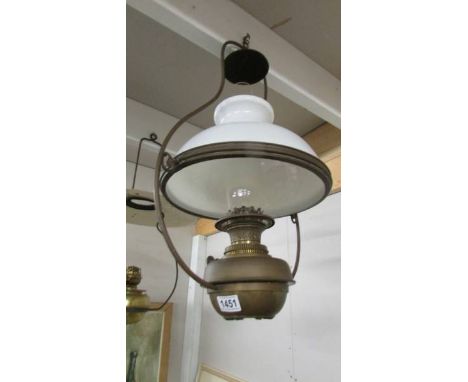 A hanging oil lamp
