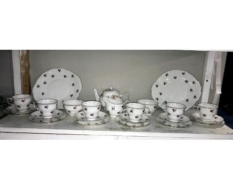 A quantity of Colclough bone china Ridgeway Potteries Ltd Fragrance pattern, including 2 x 10" sandwich plates, 6 x 6.5" tea 