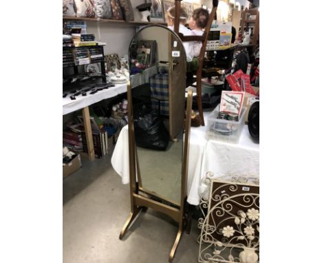 A vintage arch top bevel edge cheval mirror (height 143cm) *Collect Only*