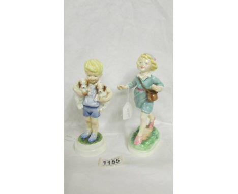 Two Royal Worcester figurines - Monday's Child and Thursday's child.
