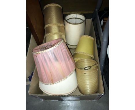 A quantity of vintage lamp shades