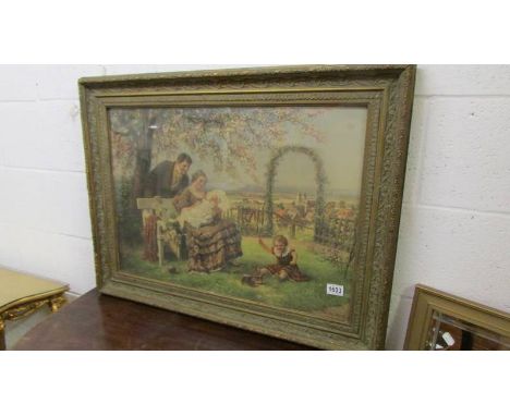 A framed and glazed print signed L M Roche?