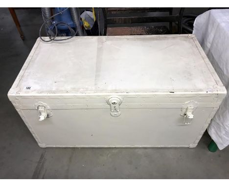 A large painted travel trunk. Collect only.