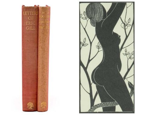 ERIC GILL (1882-1940) facsimile print - 'Eve', with printed signature, 24.5 x 13cms, together with two volumes: 'Letters of E