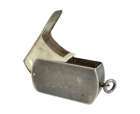 RARE SILVER GUN BUTT MARKER CASE, Asprey 1923, engraved 'P.D.H', ring suspension, 1ozt, 4.3 x 2.2 x 1.3cmsProvenance: private