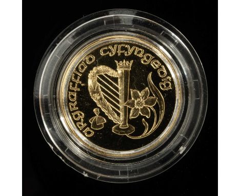 RARE 1989 WELSH GOLD SOVEREIGN DRAGON MEDALLION, no. 525/3000, encapsulated proof, unique in being made from Welsh gold from 
