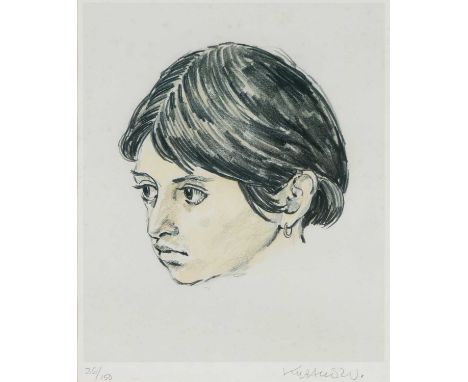 SIR KYFFIN WILLIAMS RA limited edition (26/150) print - head portrait of Tehuelche girl, Norma Lopez, fully signed in pencil,