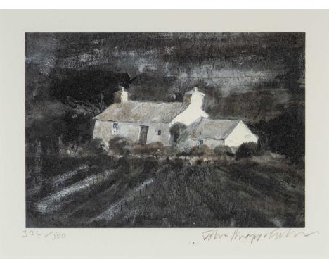 ‡ JOHN KNAPP-FISHER (Welsh, 1931-2015) limited edition (334/500) print - a farmstead at night, fully signed in pencil, 13 x 1