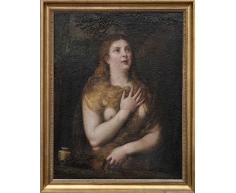 AFTER TITIAN oil on canvas - The Penitent Magdelene, 92 x 71.5cmsProvenance: private collection CardiffComments: overpainting