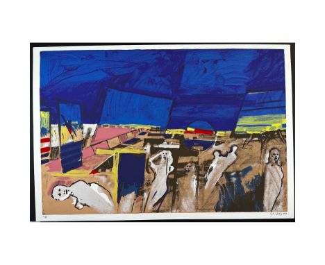 Serigraph titled Actors Signed lower right numbered 133/200. Year 1977 Sight size 38" x 26"
