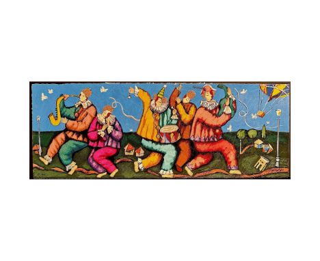Silkscreen titled Musicians Signed lower right numbered PP 65/60 Sight size 27" x 10"Condition: Age related wear.
