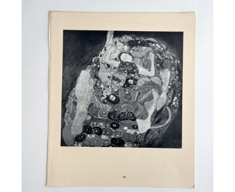 Antique original Art Nouveau collotype on thick laid paper featuring The Virgin after Vienna Secession member and Symbolist a
