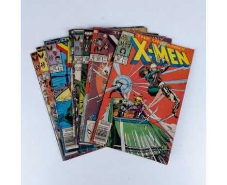 A set of ten comics from Uncanny X-Men Volume 1, including Number 224, 229, 230, 232, 233, 235, 236, 237, 238, and 246. Used 