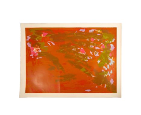 Very large original color screenprint on wove paper entitled Green Waters (Algi) that American Expressionist John Griefen mad