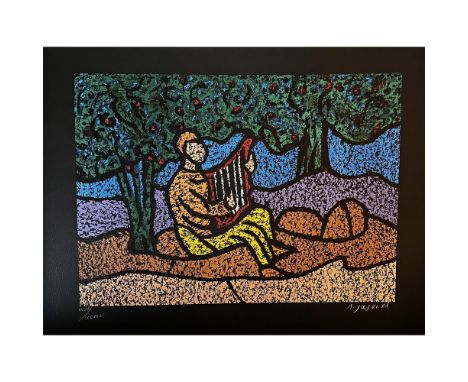 Serigraph titled Flute Player Signed lower right numbered XXVI/CCCXXV Year 1980 Sight size 19.5" x 26"Condition: Age related 
