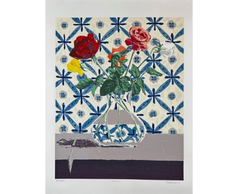 Serigraph titled Flowers Signed lower right numbered 80/200 Sight size 22.5" x 30"
