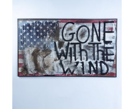 Gone with the Wind is an awesome acrylic and enamel on wood artwork by Post-Contemporary artist and filmmaker Greg Haberny. H
