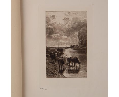 Antique etching on Marais wove paper entitled The Watering Hole (LAbreuvoir) after French artist Constant Troyons original pa