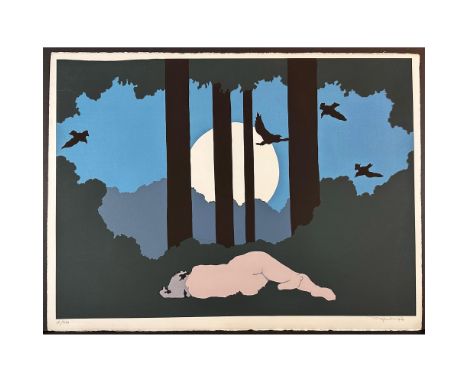 Screenprint titled Moonlight Signed lower right numbered 68/200 Sight size 30" x 22.75"