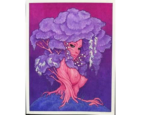 Lithograph titled There is No Immortality But a Tree's Love Signed on the bottom right. Sight size 14" x 18"Condition: Age re