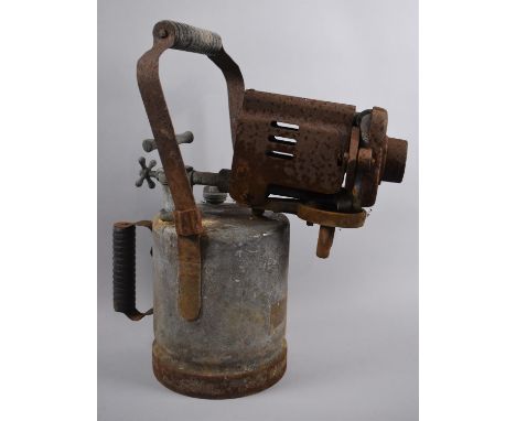 A Vintage Industrial Blow Lamp, 42cm high 