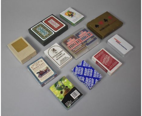 A Collection of Various Vintage and Later Playing Cards to Include Advertising Examples 