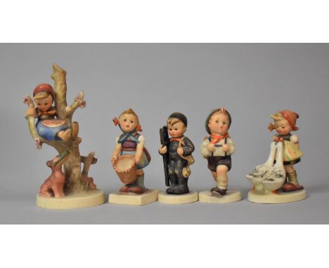 A Collection of Five Goebel Figural Ornaments of Children 