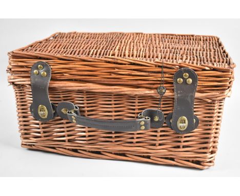 A Modern Wicker Picnic Hamper, 46cm wide 