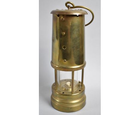 A Brass Miners Safety Lamp with Riveted Label, Ferndale Coal and Mining Company 