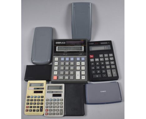 A Collection of Nine Vintage Casio Calculators