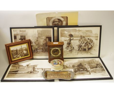 Frank Meadow Sutcliffe - five framed prints of Whitby life, a smaller print, all framed;two calendars; early 20th century oak