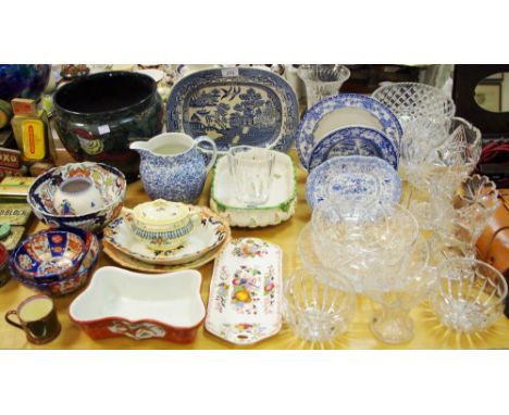 Ceramics &amp; Glass - Victorian and later blue and white; a Carter Stabler Poole miniature bulbous vase; Decoro jardiniere d
