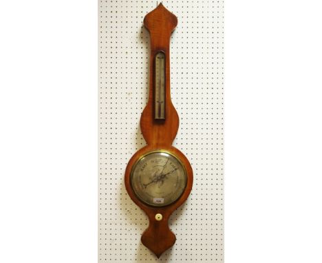 A George III mahogany wheel barometer/thermometer, c.1800