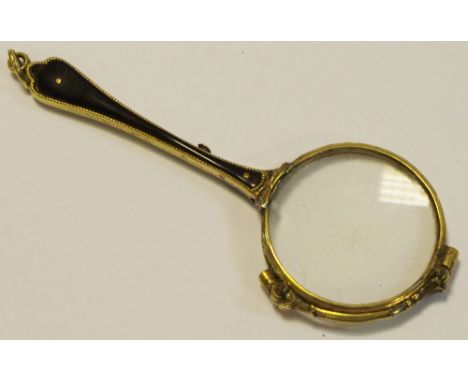 A 19th century tortoiseshell and gilt metal lorgnette