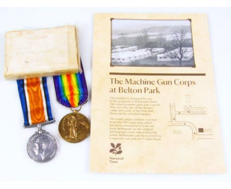 WWI medal duo, comprising Campaign and Victory medals, each similarly marked 9071 PTE T J WILLIAM MGC (MACHINE GUN CORPS), wi