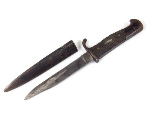 A Weimar Republic/Third Reich Nahkampfen D.R.G.M., with single edged blade leading to single guard with handle, having two se