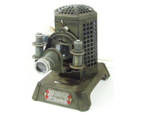 A Third Reich Hitler Jugend Bildgerat slide film projector, upon raised plinth with pierced hexagonal power unit housing, len