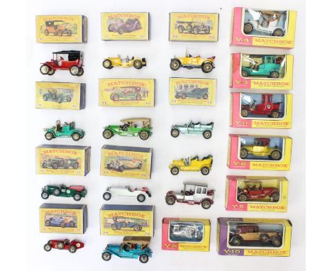 Matchbox: A collection of assorted Matchbox Models of Yesteryear to comprise: yellow and blue boxed: Y-1, Y-2, Y-5, Y-6, Y-7,