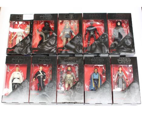 Star Wars: A collection of ten Star Wars Black Series boxed figures to comprise: Rey (Jaaku) &amp; BB-8 02, box poor; Kylo Re