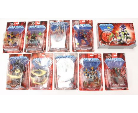 Masters of the Universe: A collection of nine carded Masters of the Universe, Mattel figures to comprise: Samurai Man-at-Arms